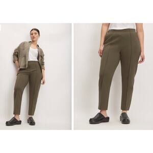 Everlane Dream Pant Womens Size XS Elastic Waist Double Knit Pintuck Tapered Leg